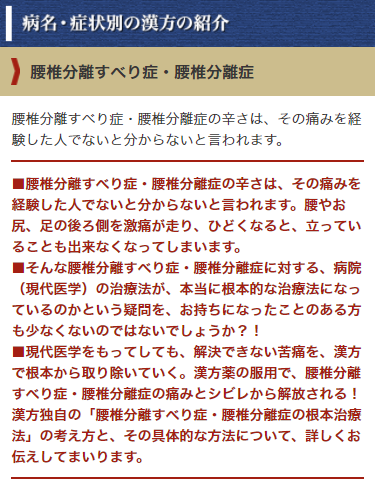 腰椎分離すべり症 腰椎分離症を治したい 漢方薬の健康堂薬局